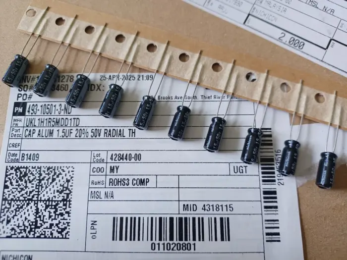 10 New Nichicon UKL 1.5uf 50V Radial Capacitors low leakage