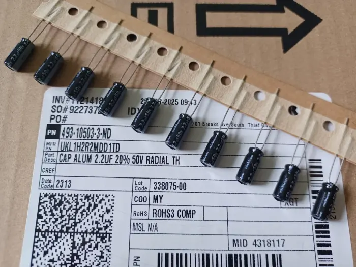 10 New Nichicon UKL 2.2uf 50v Radial Capacitors low-leakage