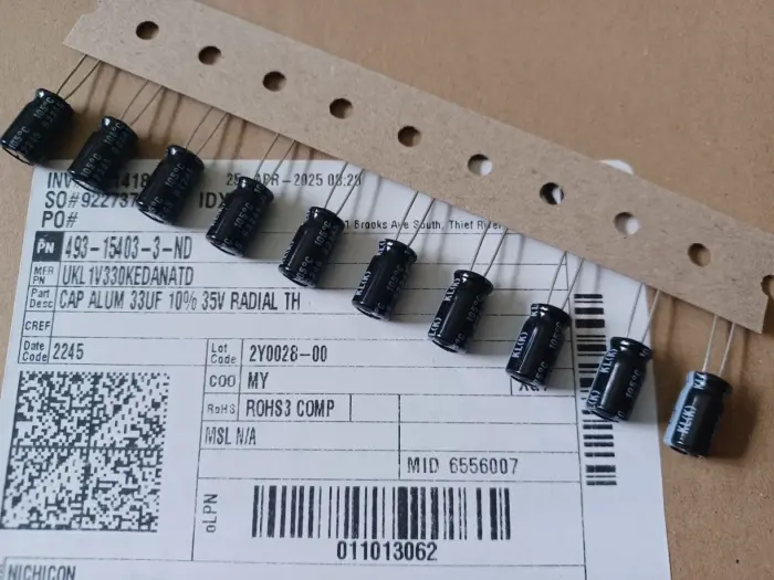 10 New Nichicon UKL 47uf 35V 10% Radial Capacitors low-leakage